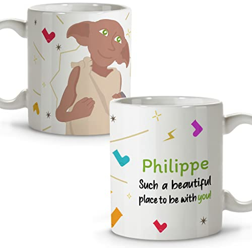LolaPix Taza Dobby. Regalos Frikis personalizados. Tazas personalizadas de cerámica. Taza Desayuno. Regalo Original. Dobby