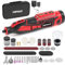 POPULO 12V Cordless Rotary Tool Kit, 5 Variable Speeds, Max Load Speed up to 32000RPM, Powerful Engraver, Sander, Polisher, 114 Easy Change Accessories and Shield,Craft Tool for Handmade and DIY