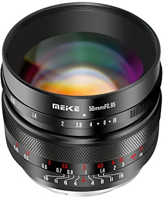Meike 50mm f0.95 Large Aperture Manual Focus APS-C Lens Compatible with Sony E Mount Mirrorless Cameras A6400 A5000 A5100 A6000 A6100 A6300 A6500 A6600 A6700 ZV-E10