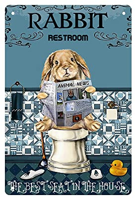 Retro Blechschild Metallschild Personalisiert Vintage Poster Kaninchen Türschilder Blech Kunst Schilder Hof Bar Cafe Küche Badezimmer Wanddekorationen 20x30cm