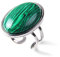 Natursteinring Silber Aventurin Ring Großer Cabochon Offener Ring Verstellbarer Herren- Und Damen Sexschmuck,7 Malachit