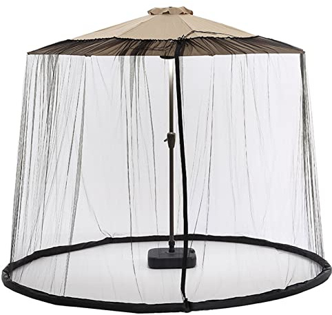 HOMDECR Parapluie De Jardin Extérieur Parasol Parasol Moustiquaire Moustiquaire avec Entrée Zippée Pliable Anti Moustiquaires (300 * 230 CM,A)