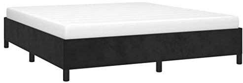 vidaXL Velvet Bed Frame - Super King - Luxe Comfort with Supportive Legs and Durable Plywood Slats - Black - 203x183x35 cm