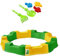 Sandkasten für Kinder mit Spielzeug - 160 x 22 cm - Modularer Sandbox 8 Elemente Runder Sandkiste für Garten Outdoor | Gelb/Grün | Kunststoff