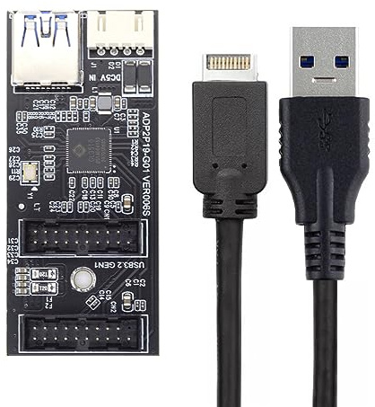 xiwai Dual-Ports USB 3.0 19/20Pin Female Header Splitter zum Typ-E-Kabel oder 19/20-Pin-PCBA-Adapter-Splitter-Hub 5Gbit/s