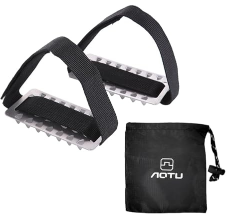 Generic Schuhspikes Eisschneegriffe für Glatteis & Winterwandern - Verstellbare Eisklammern für Alltagsschuhe & Wanderstiefel Gr. 35-48 - Anti-Rutsch Krallen aus Stahl mit Tasche