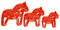 Dalapferd Ausstechform Cookie Cutter, Ausstecher inkl. Stempel (Rot, S: 6 x 6,4 x 1,2 cm)
