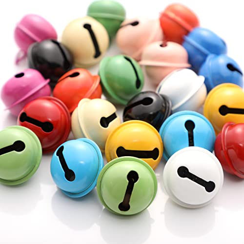 RY-EARL 32 Stück Glöckchen Metallglöckchen Bunt,Glöckchen zum Basteln 22mm,Glöckchen mit Ösen für Handwerk, Schmuck, Festival Dekoration, Haustier Glocken (16 Farben)