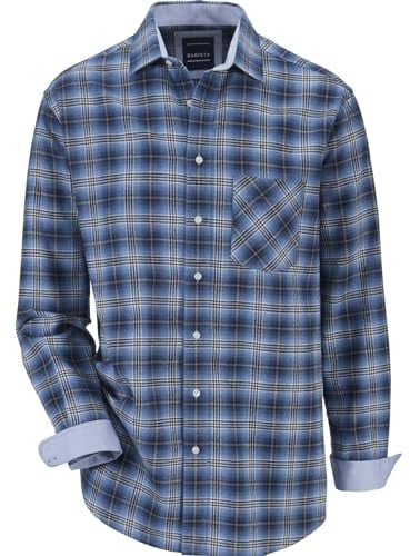 BABISTA Herren Flanellhemd Floreverti | stylisches Karohemd aus Flanell mit Kentkragen und Brusttasche, warmes Hemd mit weichem Griff, 100% Baumwolle