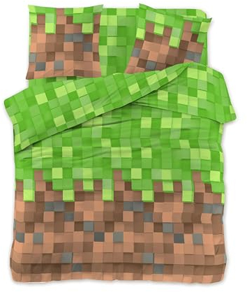 FEBE Bettwäsche Pixel Bettbezug-Set 135x200 + Kissenbezug 2 Teilig mit Reißveschluss