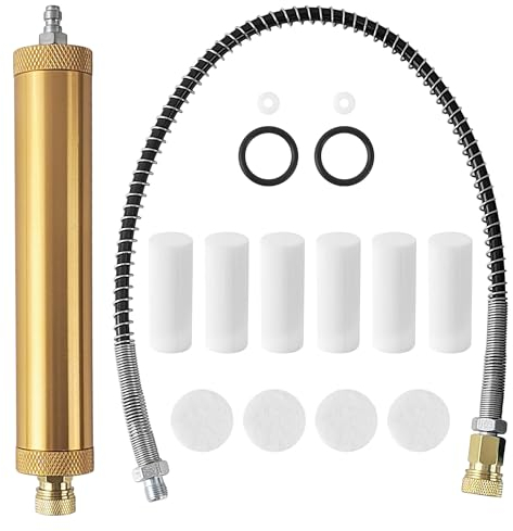 16 Piezas Filtro Aire Compresor Kit, Q35 Separador de Agua y Aceite con Manguera de Alta Presión y Elemento Filtrante, Accesorios Compresor Aire, para Filtrar Agua y Aceite