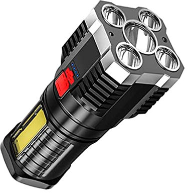 Linterna muy brillante, 14 cm, USB, recargable, linterna LED 100000 lúmenes, linterna LED extremadamente brillante, linterna LED extremadamente brillante