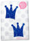 GLITZER Bügelbild 2 Kronen 5 cm Aufbügler Applikationen Bügelsticker für Stoffe Textilien Kinder zum Aufbügeln Flicken, Farbe:Glitzer blau