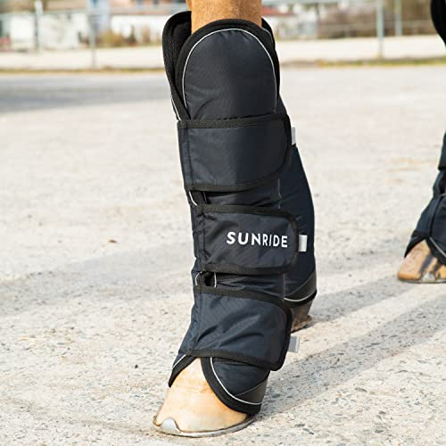 SUNRIDE Transportgamaschen für Pferde (2er Set, vorne) - reflektierende Streifen - wasserdicht und atmungsaktiv - schützt das Pferdebein optimal vor Verletzungen (Full)
