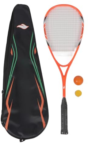 SquashschläGer-Set Aus Carbon-Aluminium-Legierung Integrierte RaquetballschläGer Mit Weichem, StoßDäMpfendem Griff, Leichtes Racquetball-Set FüR AnfäNger FüR