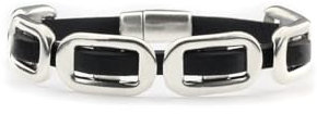 QOSS Armband ELLEN schwarz silber Größe M
