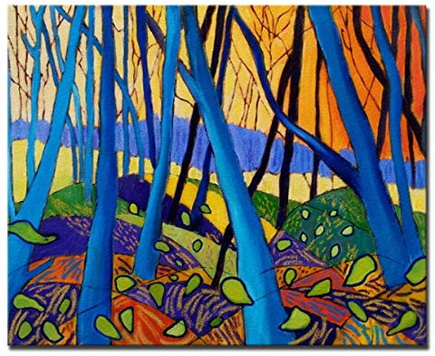 IGHSNZUH Puzzle 1000 Teile Winterbäume Von David Hockney Moderne Abstrakte Poster Holz Spielzeug Für Erwachsene Dekompressionsspiel