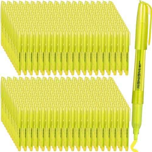 Thenshop Gelbe Textmarker im Taschenstil, Bibel-Textmarker, Gel-Textmarker für Bibel, kein Ausbluten, dünne Textmarker für Erwachsene, Hervorhebung im Heimbüro, 400 Stück