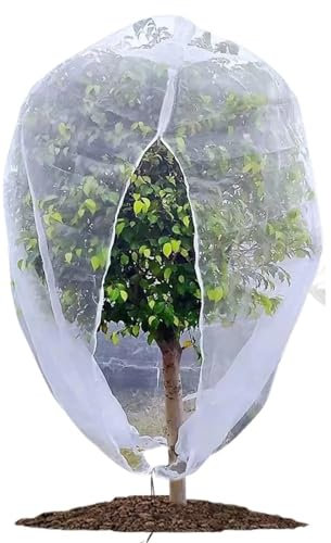 Pflanzennetz-Abdeckung, atmungsaktiv, mit Kordelzug, Obstbaum-Netzbeutel, Netz-Abdeckung mit Reißverschluss, einfach zu verwendender Gartenschutz Netz FüR Baum(300cm)
