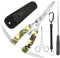 Annyswit 3 Pezzi Pinze da Pesca Portatili con Laccio & Forcipe Curvo & Disgorgiatore & Custodia Strumenti Multi Funzione Pinze da Pesca Rimuovi Ganci Tagliacavi per Rimuovere Ganci (Camuffamento)