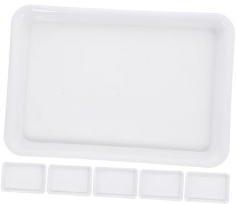 ANDRESLAD 6pièces Plateau pour Pot De Fleurs Plastique Soucoupe Rectangulaire Bac Récupérateur Eau pour Plantes Assiette pour Plantes Intérieur Anti-dérapant