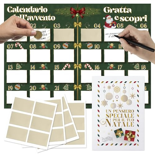 Calendario Avvento Personalizzato Gratta E Vinci - Calendario Dell'Avvento Creativo Uomo Donna 2025 - Idea Regalo Natale Originale per Lui e Lei