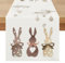 Tischläufer Ostern Frühling Modern, Waschbar Saisonnal Tischläufer Küche Esstisch Dekoration Weiß Läufer Tisch Abwaschbar Ostern Tischdeko für Drinnen Draußen Wohnzimmer Dekor 40 x 180 cm