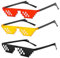 VOMZIKL Mosaik Sonnenbrille Coole Brille, 3 Stück Pixel Mosaik Brille, UV Schutz Sonnenbrillen, Pixel Sonnenbrille für Männer Frauen Kinder Foto Requisiten