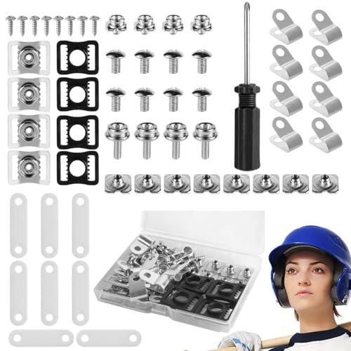 Smileshiney Fußball-Schutzhelm-Ersatzteile,Fußball-Schutzhelm-Hardware-Kit | Fußball-Schutzhelm-Hardware-Kit | 57X benutzerfreundliches Wartungswerkzeug, Ersatzteile für Fußball-Schutzhelme für