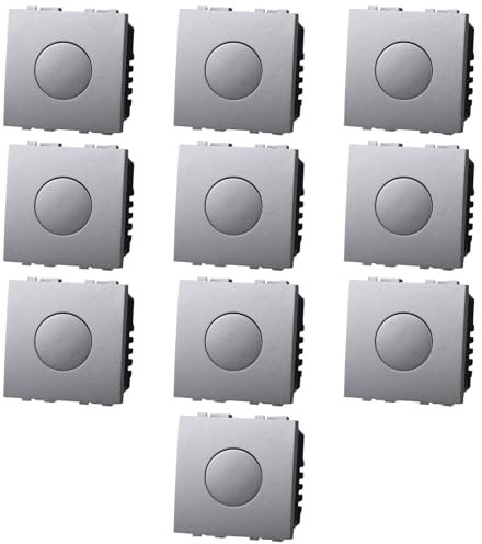 10x Interruttore touch, Modulo Grigio, Compatibile Con BTicino Living, frutti, interruttori, pulsanti, deviatori, dimmer, sensori, PIR, buzzer, Per Placche originali e compatibili