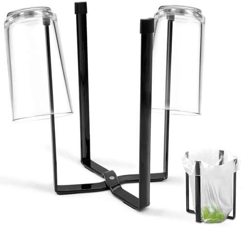 Druuzyl Égouttoir à Bouteilles Pliable Noir (21,5 cm) - Support de séchage Multifonction pour biberons, Bouteilles et Verres - Gain de Place, Stable et Durable