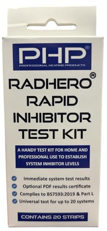 PHP Radhero Rapid Inhibitor 20 Test Kit Strips for Central Heating & Underfloor + PDF Certificate