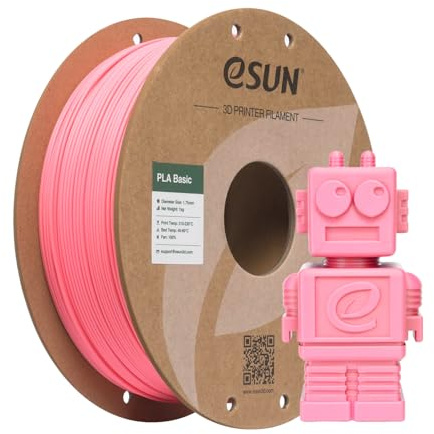 eSUN PLA Basic Filament 1.75mm, Barbie Rosa, 1KG | PLA 3D Drucker Filament Maßgenauigkeit +/- 0.03mm, 1KG Spule (2.2 LBS) Super Speedy PLA Filament für 3D Drucker