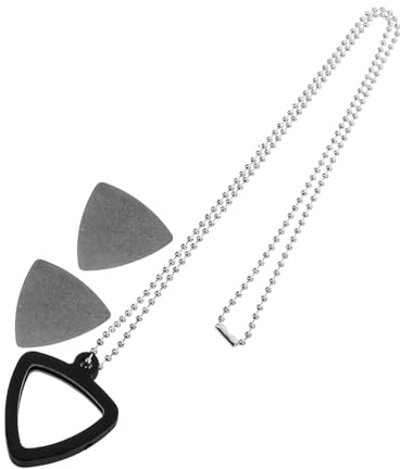 Warmhm Gitarrenplektrum Halter Halskette aus Silikon, 1 Satz, Silber | Edelstahl Element, Leicht zu Tragen und Tragbar, für Gitarrenzubehör im Alltag