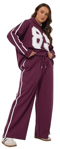 Yours Curve Wide Leg Side Stripe Joggers - Women's - Plus Size Curve