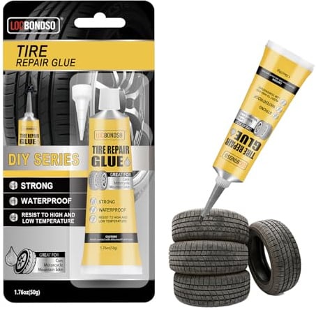 LOCBONDSO Tire Repair Adhesive Glue,Black Tyre Repair,Puncture Repair Glue