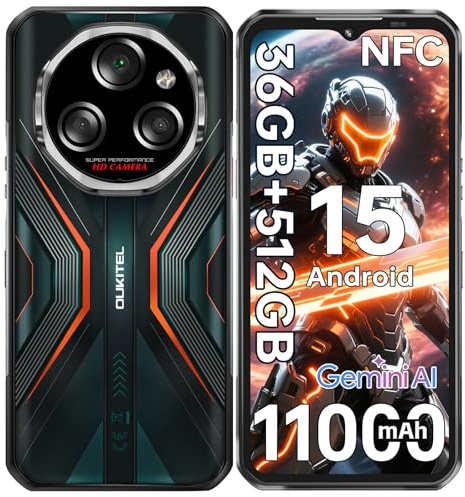 OUKITEL WP55S Android 15 Rugged Smartphone 11000mAh/33W, 36GB RAM+512GB ROM/2TB Telefono Indistruttibile Octa Core, 6.6 FHD+ 120Hz Display, 64MP+32MP+2MP, NFC/Gemini AI/15,3mm Ultrasottile/IP68/IP69K