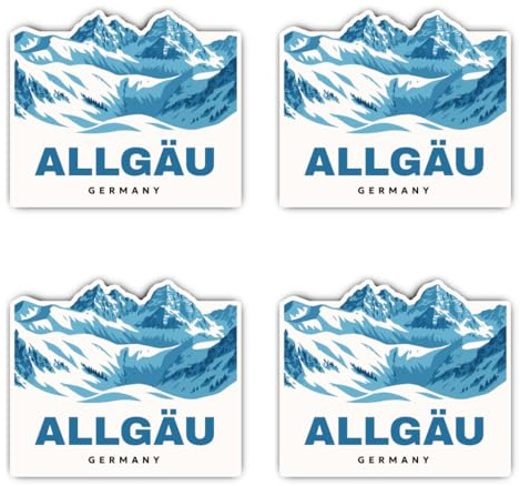 Laminierte Aufkleber: 100 mm, 4 Stück - Allgäu Germany Alpen Outdoor Sticker