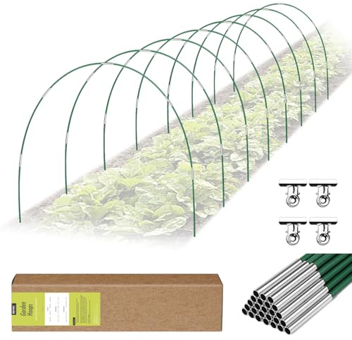 RIFNY Lot de 48 tunnels en film pour plantes - Pour parterre surélevé - Filet de protection contre les oiseaux, les insectes, les serres - Protection contre le gel - Vert