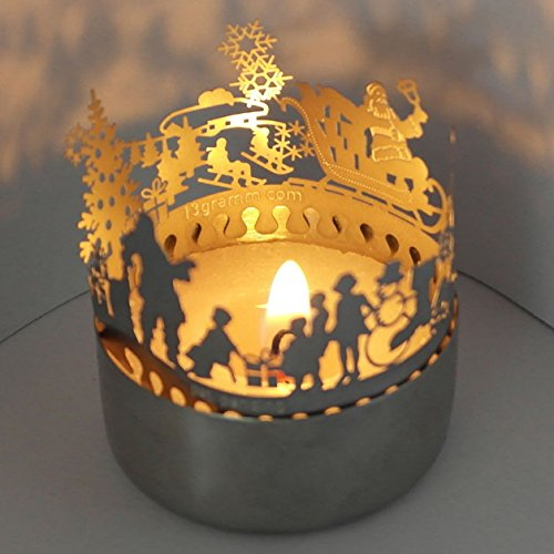 13gramm Merry Christmas Schattenspiel, wunderschön, Super Minigeschenk und Mitbringsel, für Teelicht, unbegrenzt wiederverndbar,günstiger Postversand, Adventskalenderfüllung,Wichtelgeschenk,Grußkarte
