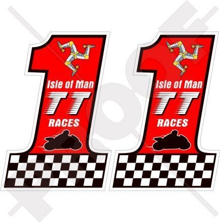 ISLE von MAN TT Rennen MANX Moto GP Rennen 75mm Auto & Motorrad Aufkleber, x2 Vinyl Bike-Helm Aufkleber, Abziehbild