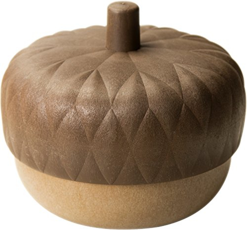 QUALY Snackschale in Form einer Eichel, aus Holzpulver und Naturkautschuk, in der Farbe braun, Maße: 17.6 x 17.6 x 14.7 cm, QL10274-BN, Grau