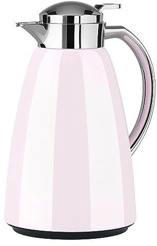 Emsa Campo Isolierkanne F4130200 | 1L Füllmenge | Quick Tip Verschluss | 100% dicht | 12h warm, 24h kalt | Premium Edelstahl | Einfache Reinigung | Pastell-Rosa