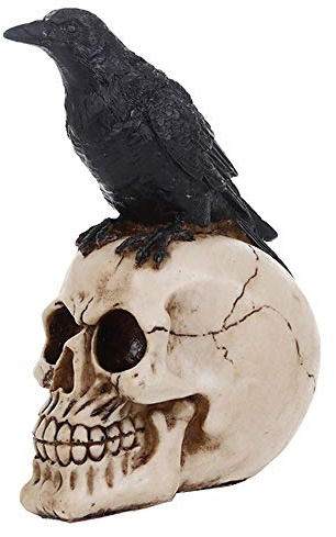VOANZO Tête de Mort en résine pour Halloween, Bar, décoration de Table,(Blanc)