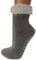 Cepewa Hüttensocken Damen Kuschelsocken onesize 36-41 Stoppersocken Wintersocken aus extra weichem Softplüsch Hausschuhe mit Teddyfell (uni grau)