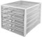 OSCO Silver Wiremesh 5-stöckiger Papiersortierer | Aktenhalter | Große Kapazität A4 | Papierkram Organizer | Dokumentenaufbewahrung | Vollständig montiert | stapelbar | Gummifüße | 285 x 275 x 355 mm