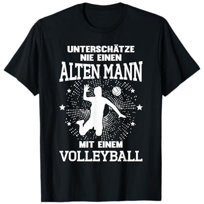 Alter Mann mit einem Volleyball Trainer Volleyballspieler T-Shirt