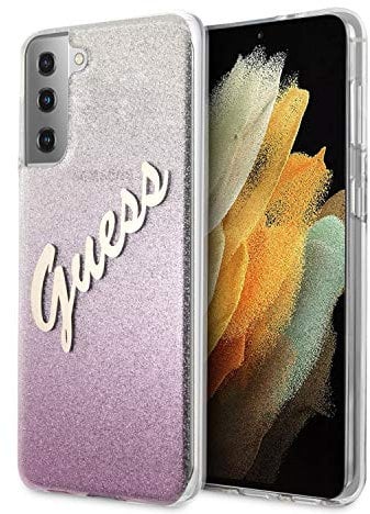 GUESS Étui Rigide pailleté dégradé Script pour GUHCS21MPCUGLSPI S21+ G996 Rose, 83472