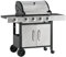 Outsunny Gas Barbecue Grill 4+1 Burner Garden Smoker BBQ Trolley w/Side Burner Warming Rack Side Shelves Storage Cabinet Piezo Ignition Thermometer Stainless Steel + Metal