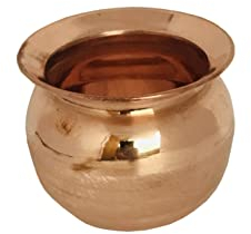 Plain Copper Pooja Kalash Lota Utensil Vessel Temple Pooja Kalash for karwa chauth Pooja Accessories Traditional Hindu 250 ML
